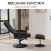Recliner Chair With Ottoman 360° Swivel Massage Lounge Chair With 5 Point Vibration & Heated Seat 140° Adjustable Recliner - Black - Image 5
