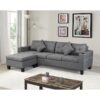 Sectional Sofa Set For Living Room With L Shape Chaise Lounge, Cup Holder And Left Or Right Hand Chaise Modern 4 Seat - Gray - Image 2