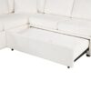 Sectional Sofa Pull-Out Sofa Bed Sleeper With A Storage Ottoman, Three Pillows And Charging Devices For Living Room - Cream - Image 23