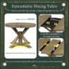 Functional Furniture Retro Style Dining Table Set With Extendable Table And 4 Upholstered Chairs For Dining Room And Living Room - Natural Wash - Image 8