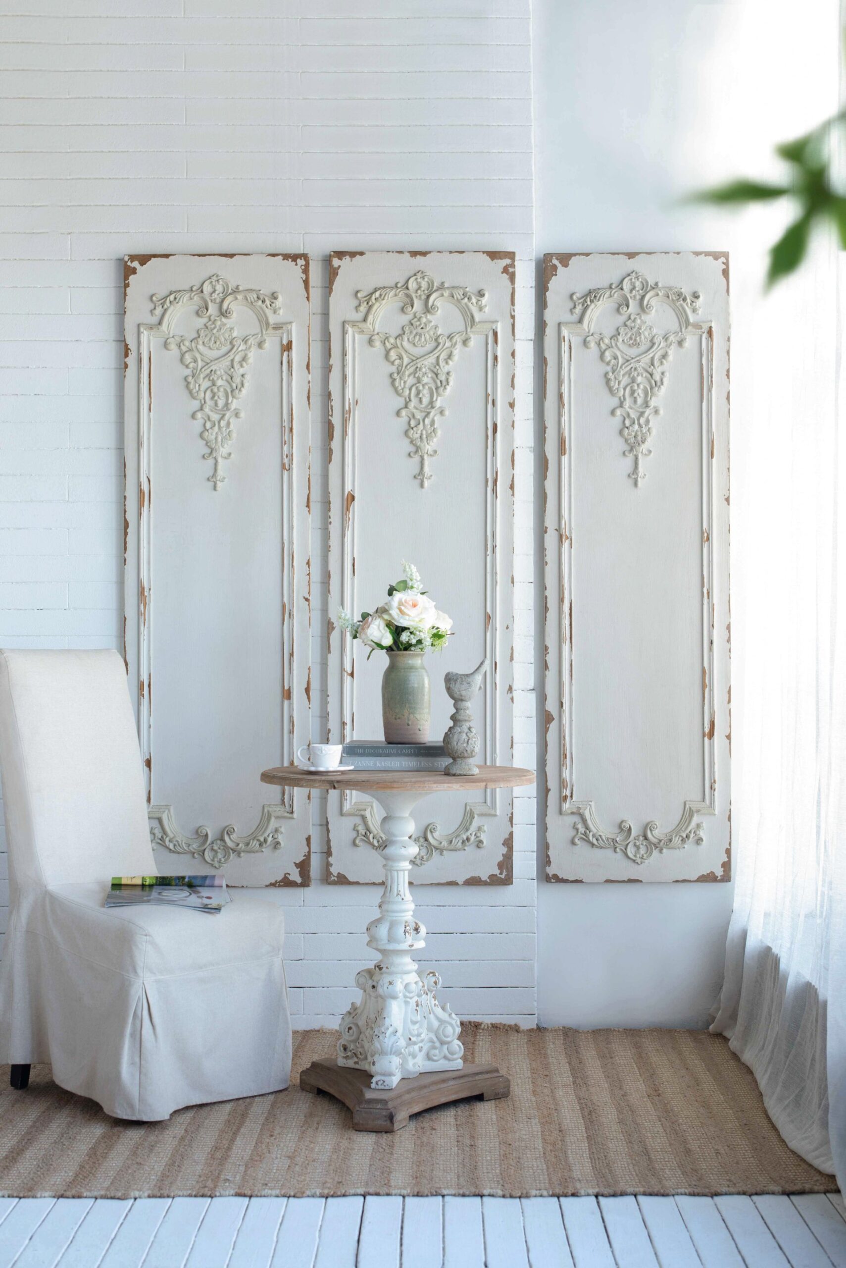 Large Wall Art Panel, Rectangle Wall Sculpture, Wall Decor For Living Room Dining Room Office Bedroom (Set of 3) - White - Image 5