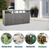 Garbage Bin Shed Stores 3 Trash Cans Metal Outdoor Bin Shed For Garbage Storage, Stainless Galvanized Steel, Bin Shed For Garden Yard Lawn - Gray - Image 7