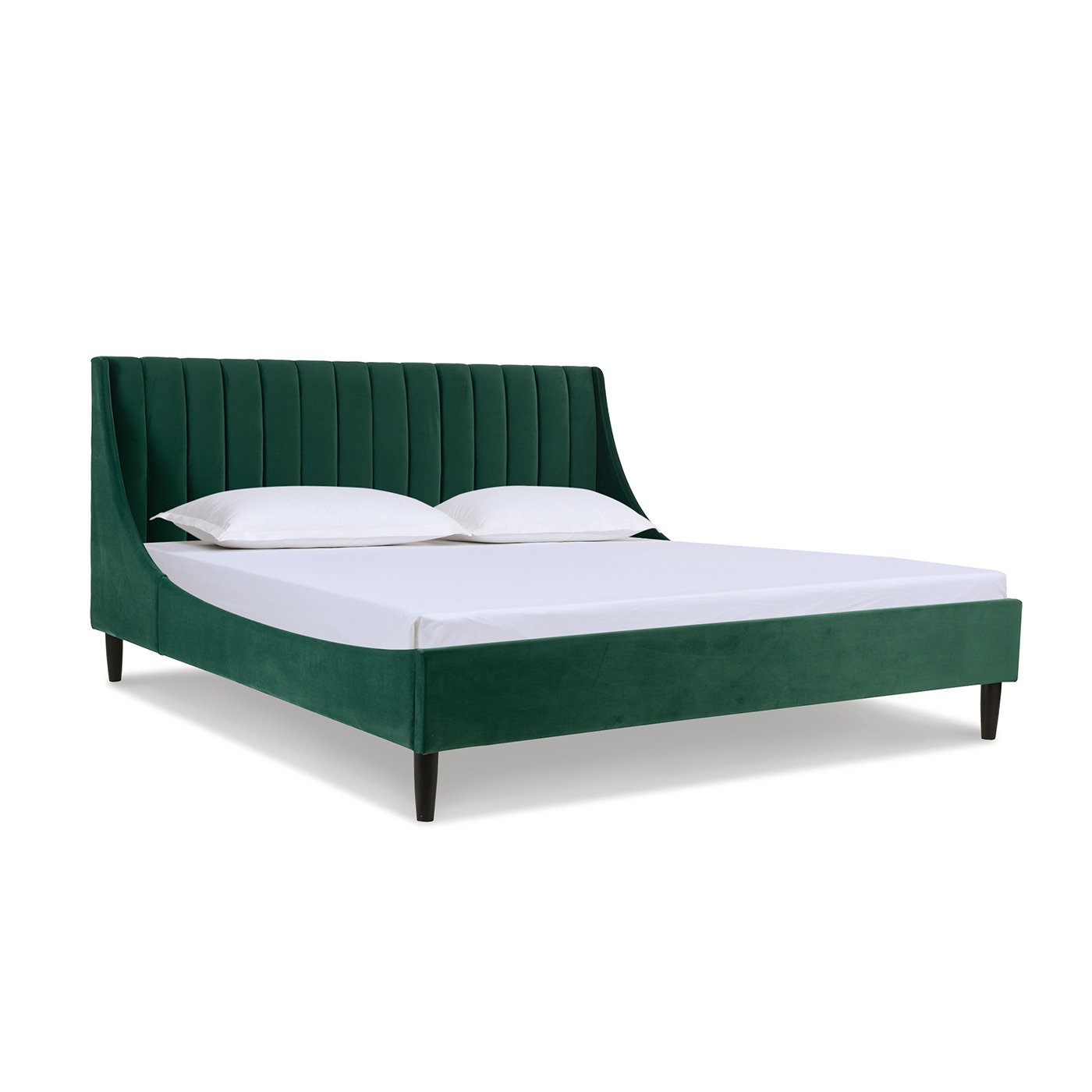 Aspen - King Vertical Tufted Modern Headboard Platform Bed Set - Evergreen - Image 7