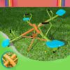 Xss004 Outdoor Playground Four Seats Seesaw For Kids 360 Degree Rotating Sturdy Plastic Seat Seesaw For Kids Seesaw For Kids Age 3+ - Green / Blue - Image 2