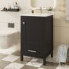 20" Bathroom Vanity With Sink, Soft Close Drawers, Door Organizer, Divider Drawer, Adjustable Foot Pads - Black - Image 4