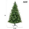 Unlit 7Ft Christmas Tree With Dense Branches, Hinged Design, Realistic Look - Green - Image 3