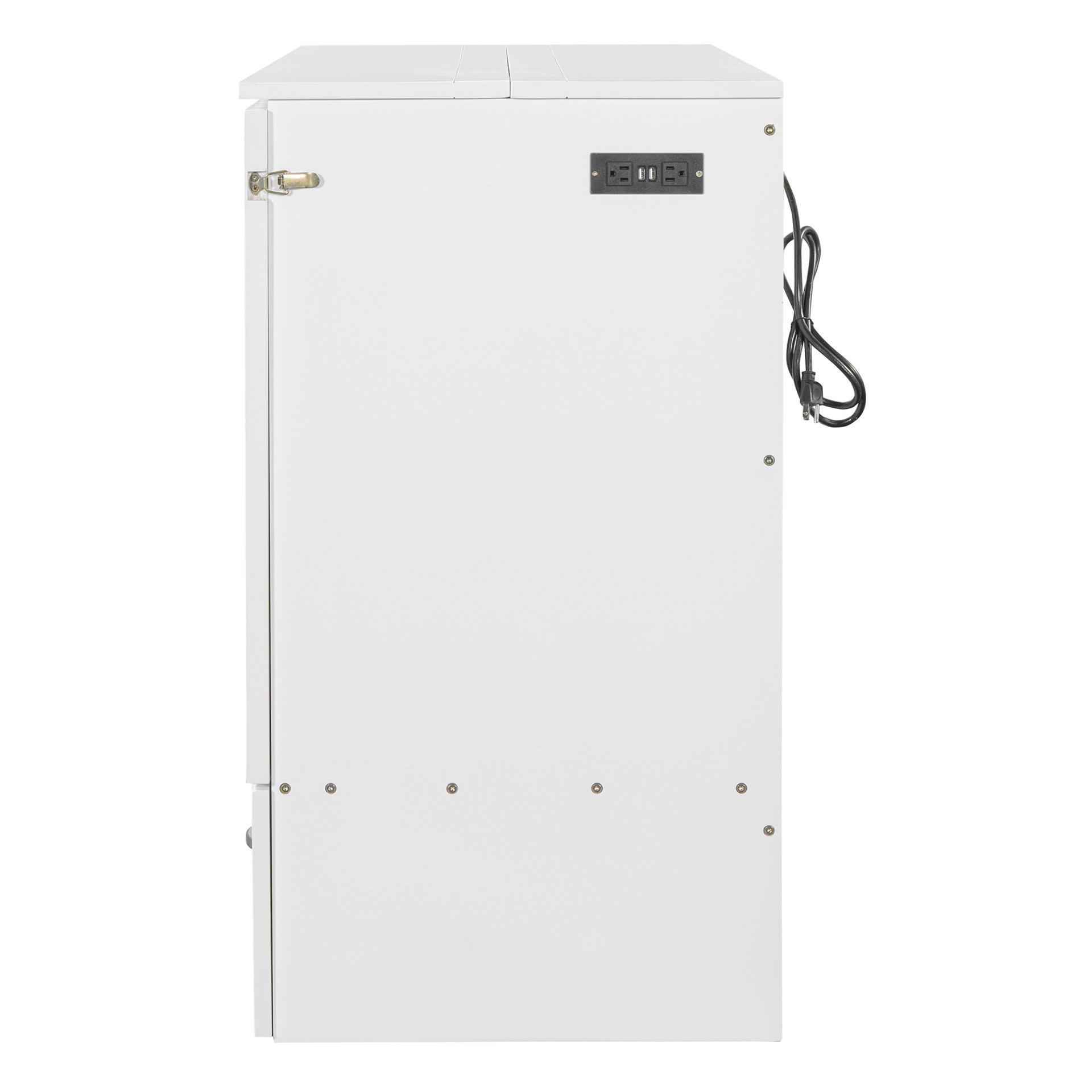 Queen Size Murphy Wall Bed With Drawer And A Set Of Sockets & USB Ports, Pulley Structure Design - White - Image 17