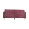 Mid Century Modern Chenille Fabric Loveseat Sofa, 2 Seat Upholstered Couch With Wood Feet - Wine Red - Image 19