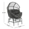 Palos - Outdoor Wicker Glider Chair - Dark Gray - Image 3