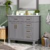 Bathroom Vanity With Sink, Soft Close Doors, And Storage Drawers - Gray - Image 7