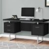 Computer Desk For Home Office, Laptop, Left Right Set - Up, Storage Drawers, Contemporary & Modern - Black - Image 3