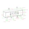 Mid-Century Modern 2 Door 70" TV Stand For 80" TVs With Glass Shelf - Slate Gray - Image 4