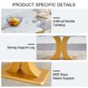 Modern Minimalist Dining Table With Imitation Marbled Glass Top And Legs For Kitchen And Living Room - Gold - Image 7