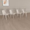 Modern Kitchen Dining Chairs (Set of 4) With Linen Padding And Sturdy Metal Legs - Beige - Image 6
