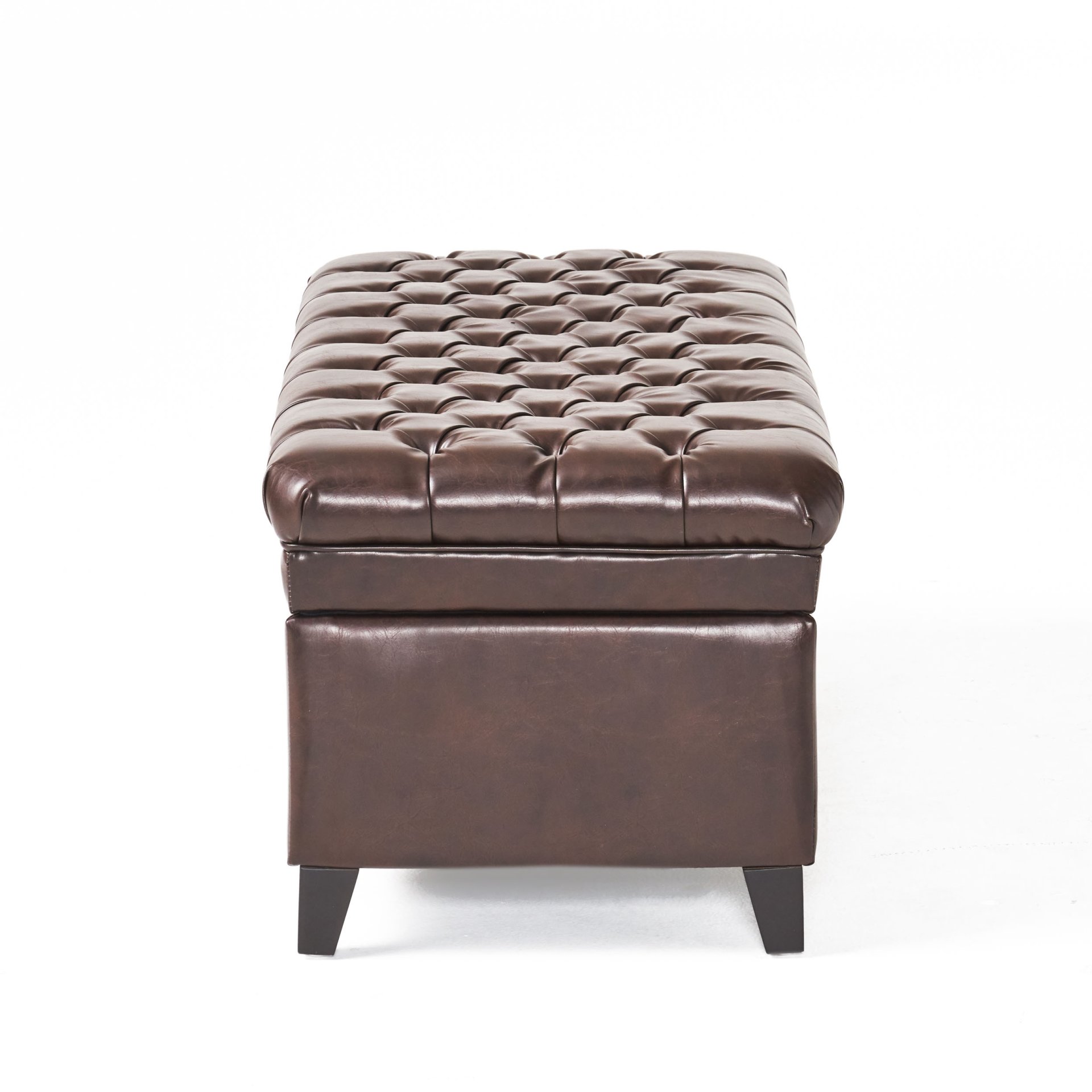 Cancia - Wide Tufted Rectangle Storage Ottoman - Brown - Image 13