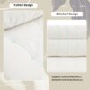 L Shaped Convertible Sectional Sofa 4 Seat Tufted Couch Set With Two Tone Adjust Legs Cloud Movable Ottoman - White - Image 22