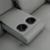 Modern Sofa Bed With Armrest 2 Holders, Wood Frame & Stainless Leg, Futon Style - Gray - Image 11