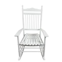 Balcony Porch Adult Rocking Wood Chair - White