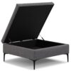 Rebecca - Multifunctional Coffee Table Storage Ottoman With Lift Up Lid - Gray - Image 2