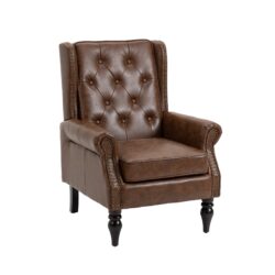 Modern Wood Frame Armchair Lounge Chair With Sturdy Legs - Brown