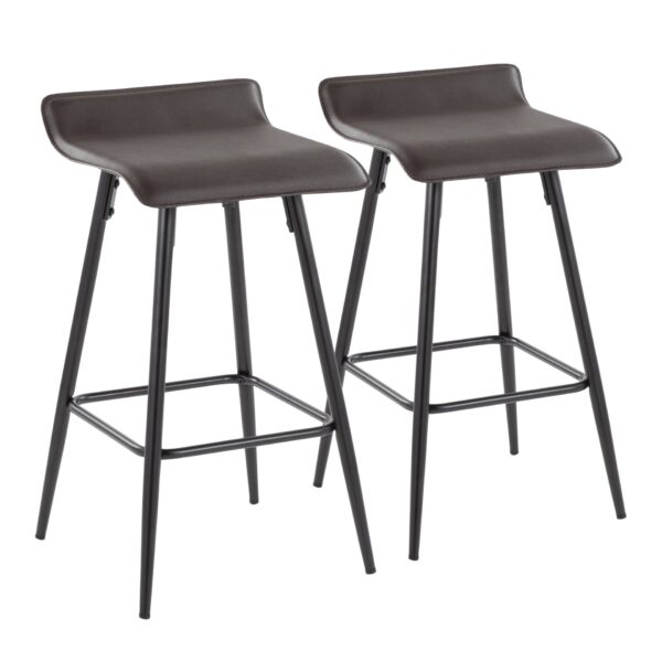 Ale - Contemporary Fixed Height Counter Stool (Set of 2) - Black / Espresso