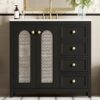 Bathroom Vanity With Two Soft Close Doors, Adjustable Shelves And Three Drawers - Black - Image 21
