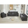 Cozy Upholstered Sofa Set Oversized Comfy Cloud Sofa Double Cushion Sofa Group Plush Cushion Sofa Couch For Living Room - Gray - Image 3