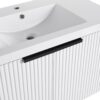 Contemporary Wall Mounted Bathroom Vanity With Resin Sink & Soft Close Doors - White - Image 14