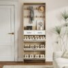 Shoe Cabinet With 3 Doors 2 Drawers With Hanger, Door With Shape, Large Space For Storage - White - Image 5