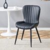 Minimalist Ergonomic Dining Chair (Set of 4) With Curved Cushions And Metal Frame - Black - Image 9