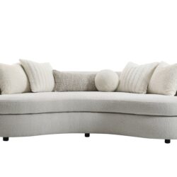 Iniko - Boucle Sofa With Toss Pillows - Beige