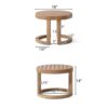Outdoor Acacia Wood Side Table, Solid Side Table For Patio, Pool, Porch - Brown Wash - Image 14