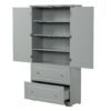 Wide Bathroom Storage Cabinet, Freestanding Storage Cabinet With Two Drawers And Adjustable Shelf, MDF Board With Painted Finish - Gray - Image 16