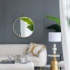 Round Mirror, Circle Mirror With Iron Frame For Living Room Bedroom Vanity, Entryway Hallway - Gold - Image 3