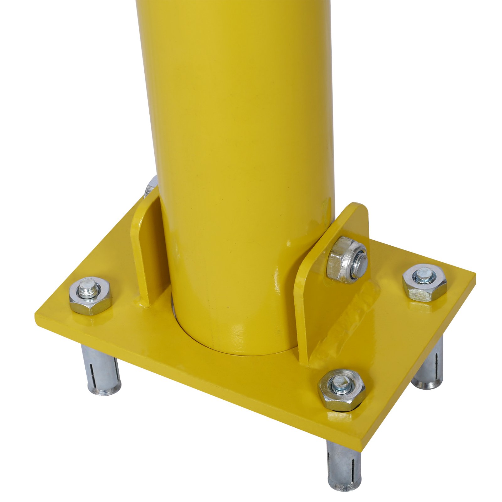 Round Steel Parking Bollard With Lock For Car Parking Protection And Home Garage Decor - Yellow - Image 4