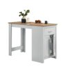Alonzo - Small Space Counter Height Dining Table With Cabinet And Drawer Storage - Oak And White - Image 5
