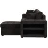 Modern L-Shape 3 Seat Reversible Sectional Couch, Pull Out Sleeper Sofa With Storage Chaise And 2 Stools For Living Room Furniture Set - Charcoal Gray - Image 18