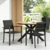 Baird - Outdoor Mesh And Aluminum Dining Chairs - Black - Image 4