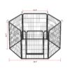53.94" 6 Panels Heavy Duty Metal Playpen With Door, Dog Fence Pet Exercise Pen For Outdoor, Indoor - Black - Image 3
