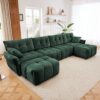 Modern Style 4 Seater Sofa Set With 2 Ottomans Frame - Premium Green - Image 13