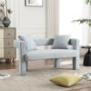 Modern Loveseat Sofa, Comfy Upholstered 2 Seater Sofa - Mint Green - Image 3