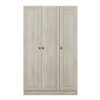 3 Door Shutter Wardrobe With Shelves - Gray - Image 3
