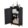 Bathroom Cabinet Triangle Corner Storage Cabinet With Adjustable Shelf Modern Style - Black - Image 9