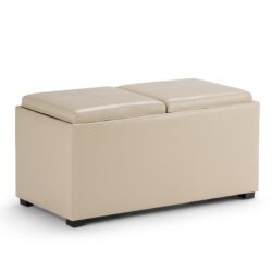 Avalon - 5 Piece Storage Ottoman - Satin Cream