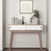 Rustic Entryway Console Table With Sliding White Doors And Wood Legs - Natural - Image 6