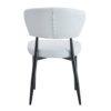 Minimalist Ergonomic Dining Chair With Curved Backrest, Metal Legs (Set of 4) - White / Black - Image 14