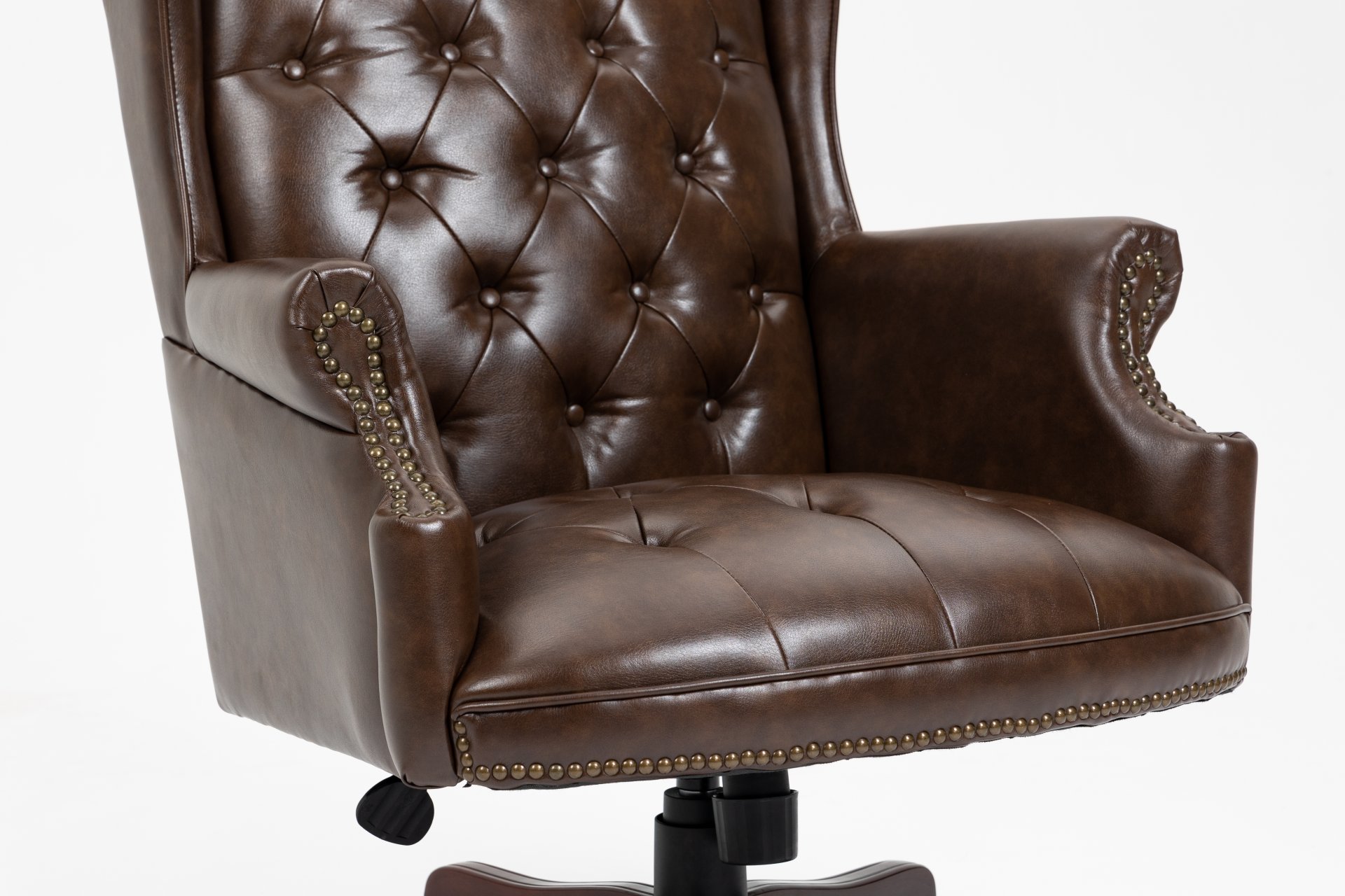 Executive Office Chair, High Back Reclining Comfortable Desk Chair With Smooth Glide Caster Wheels - Brown - Image 4