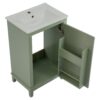 Modern Small Bathroom Vanity Cabinet With Ceramic Basin, Ample Storage, 1 Soft Close Door - Green - Image 12