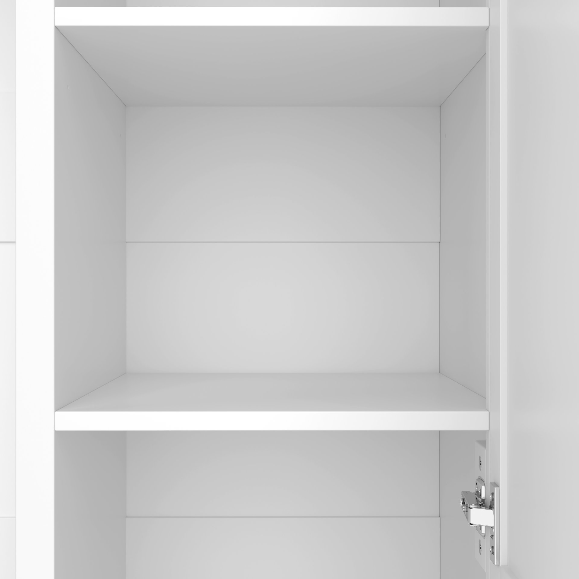 Hall Tree With Bench And 3 Hooks, Modern Entryway Storage Organizer Cabinet With 4 Doors, 1 Drawer And Adjustable Shelves For Hallway, Entryway, Living Room - White - Image 15