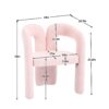 Contemporary Designed Velvet Upholstered Accent / Dining Chair With Armrests - Pink - Image 3